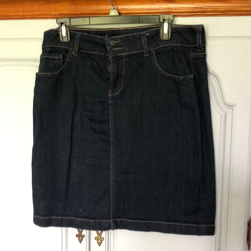 Old navy blue jean skirt